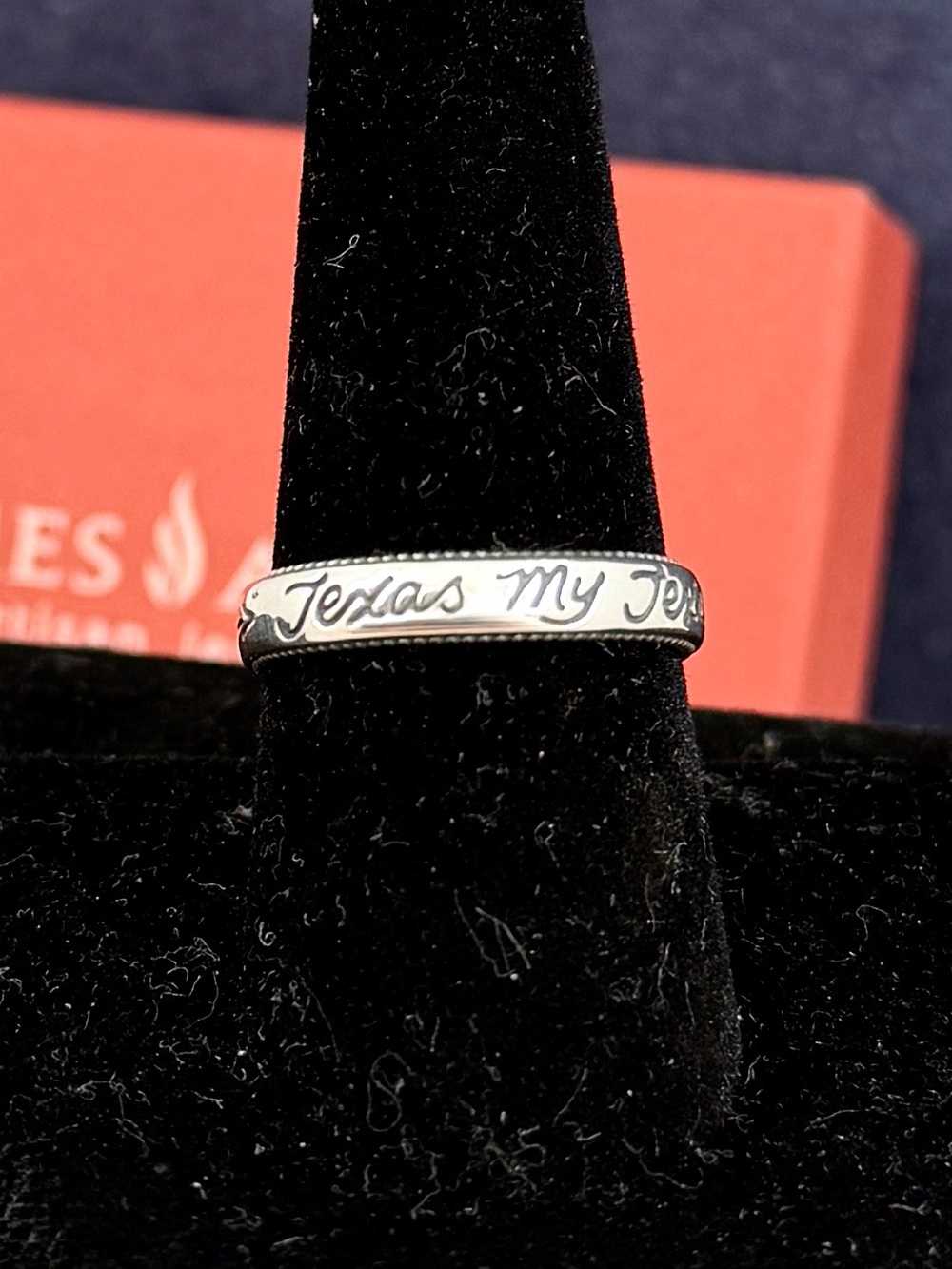 JAMES AVERY Sterling Silver Texas My Texas Ring; Texas Love; SIZE 8.25; RETIRED